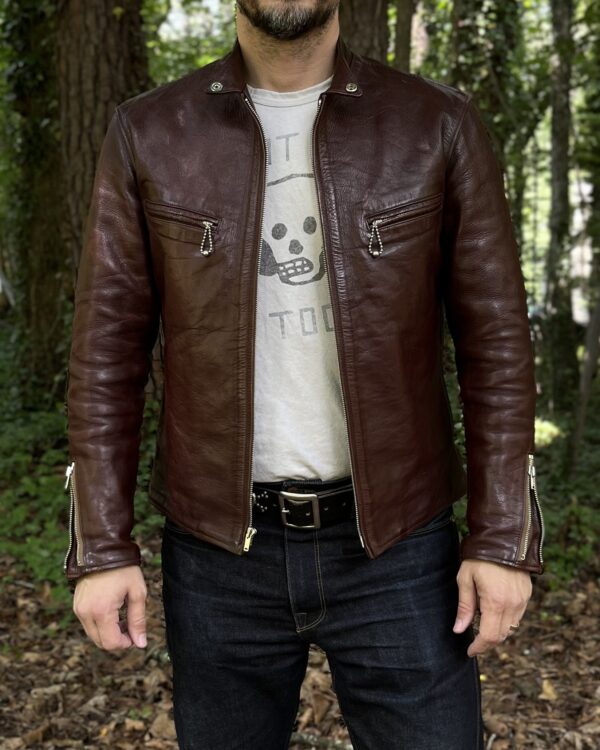 Rainbow Country SPEEDSTER Racer Jacket in Seal Brown Shinki Hikaku Horsehide [2025 Pre-Order] - Image 8