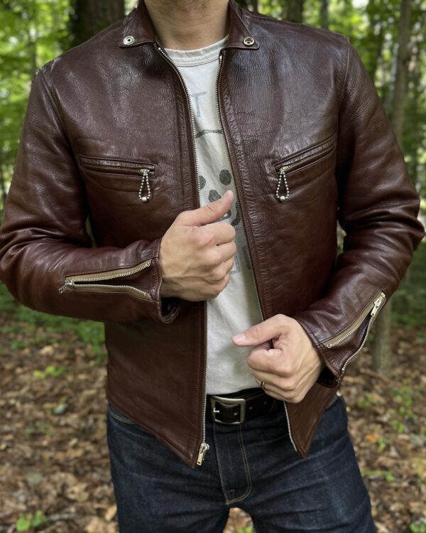 Rainbow Country SPEEDSTER Racer Jacket in Seal Brown Shinki Hikaku Horsehide [2025 Pre-Order] - Image 7