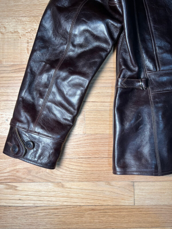 Rainbow Country SPIDER Car Coat in Seal Brown Shinki Hikaku Horsehide, size 40 - Image 6
