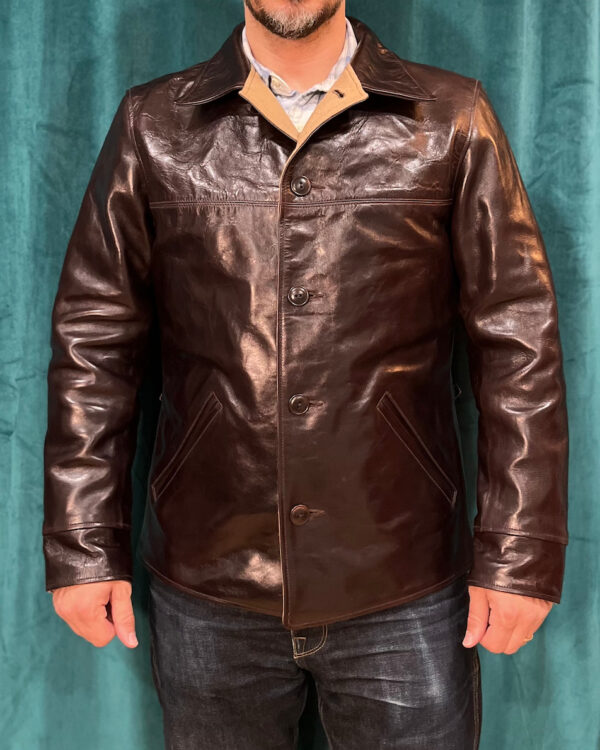 Rainbow Country SPIDER Car Coat in Seal Brown Shinki Hikaku Horsehide, size 40 - Image 8