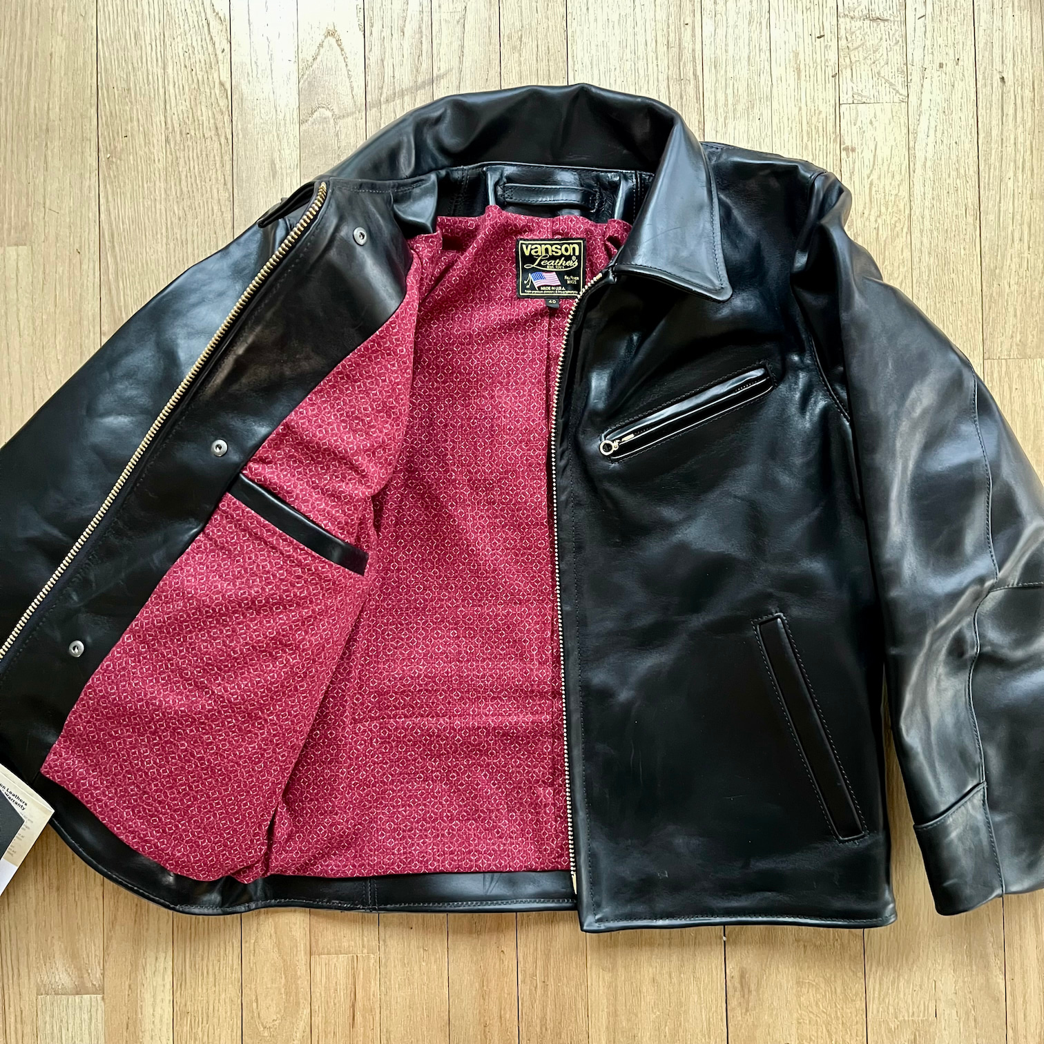 DudsByDel x Vanson REGENT Sports Jacket in Black Chromexcel