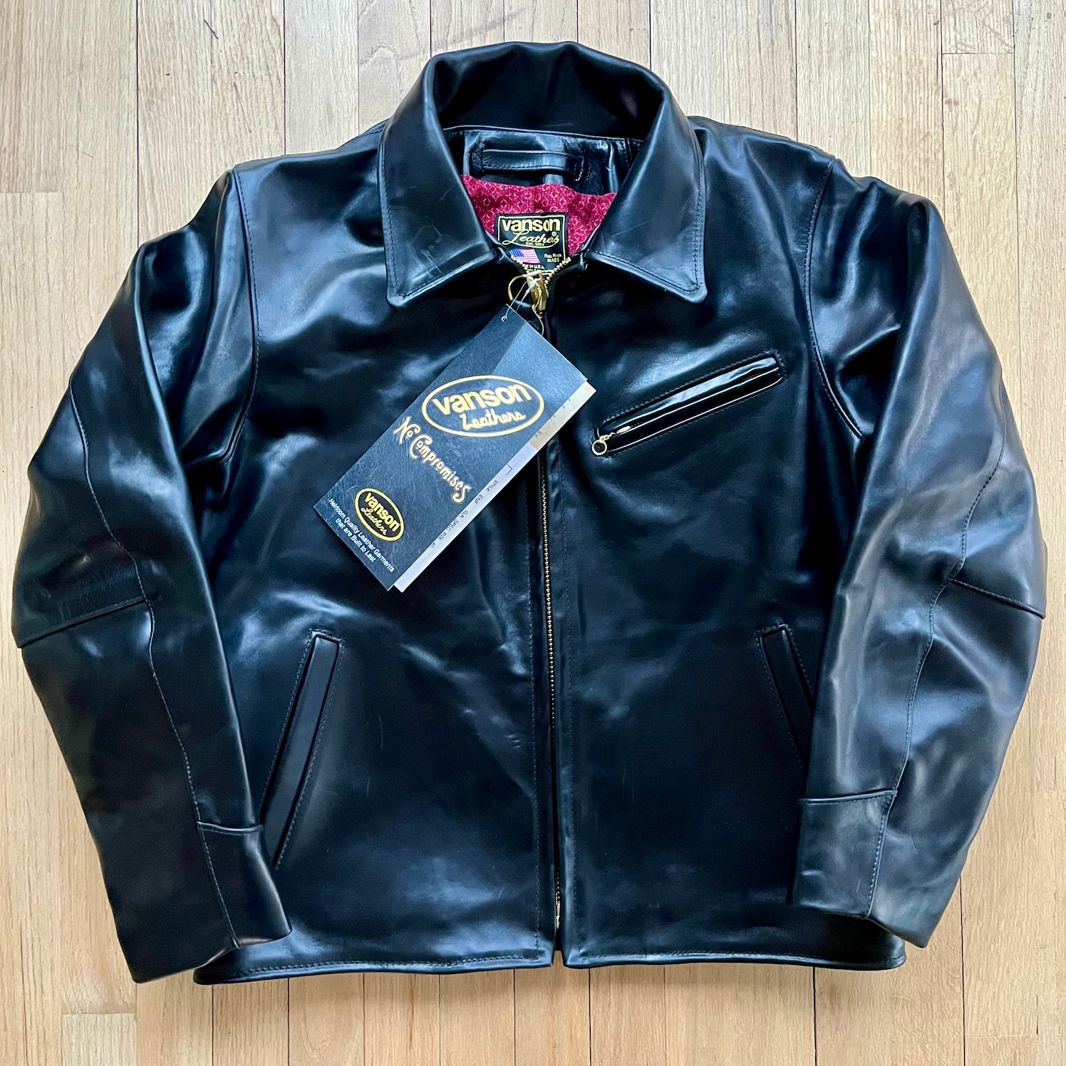 DudsByDel x Vanson REGENT Sports Jacket in Black Chromexcel