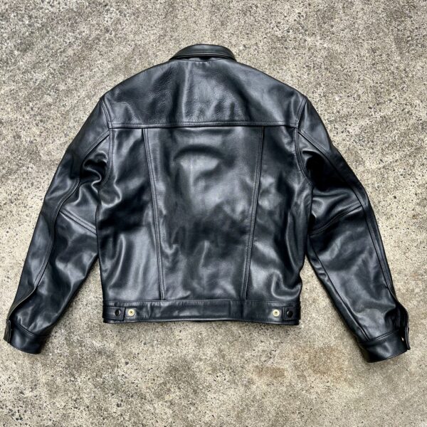DudsByDel x Vanson MAVERICK Trucker Jacket in Black Chromexcel Horsehide [2025 Pre-Order] - Image 4