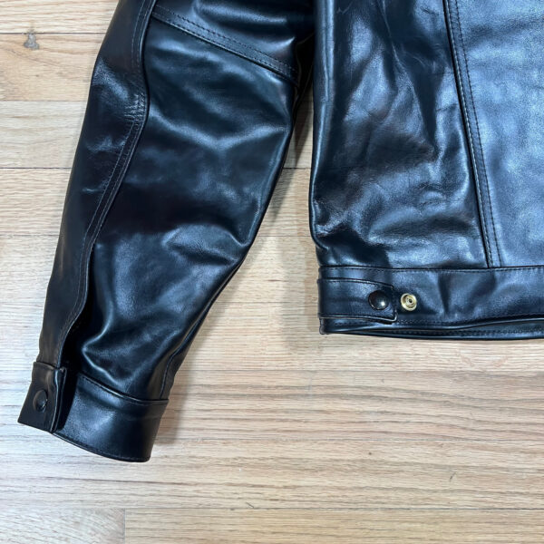 DudsByDel x Vanson MAVERICK Trucker Jacket in Black Chromexcel Horsehide, size 44 - Image 5