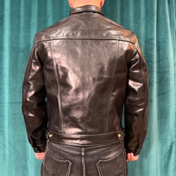 DudsByDel x Vanson MAVERICK Trucker Jacket in Black Chromexcel Horsehide, size 44 - Image 7