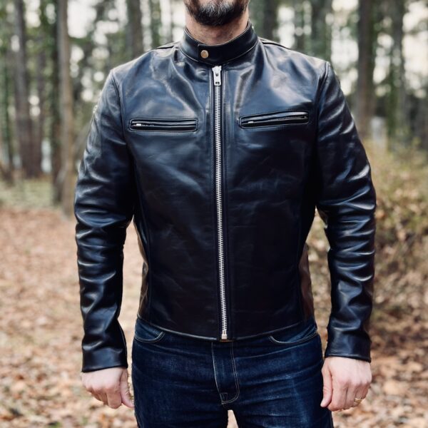 DudsByDel x Vanson COMET Cafe Racer Jacket in Black Chromexcel Horsehide [2026 Pre-order] - Image 6