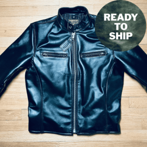 DudsByDel x Vanson COMET Cafe Racer Jacket in Black Z150 Cowhide, size 40